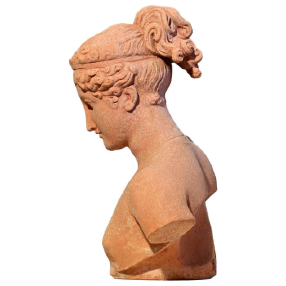 Buste classique de Hébé en terre cuite d’Impruneta – d’après Antonio Canova